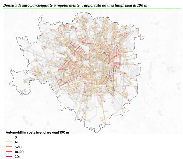 densità auto sosta irregolare milano